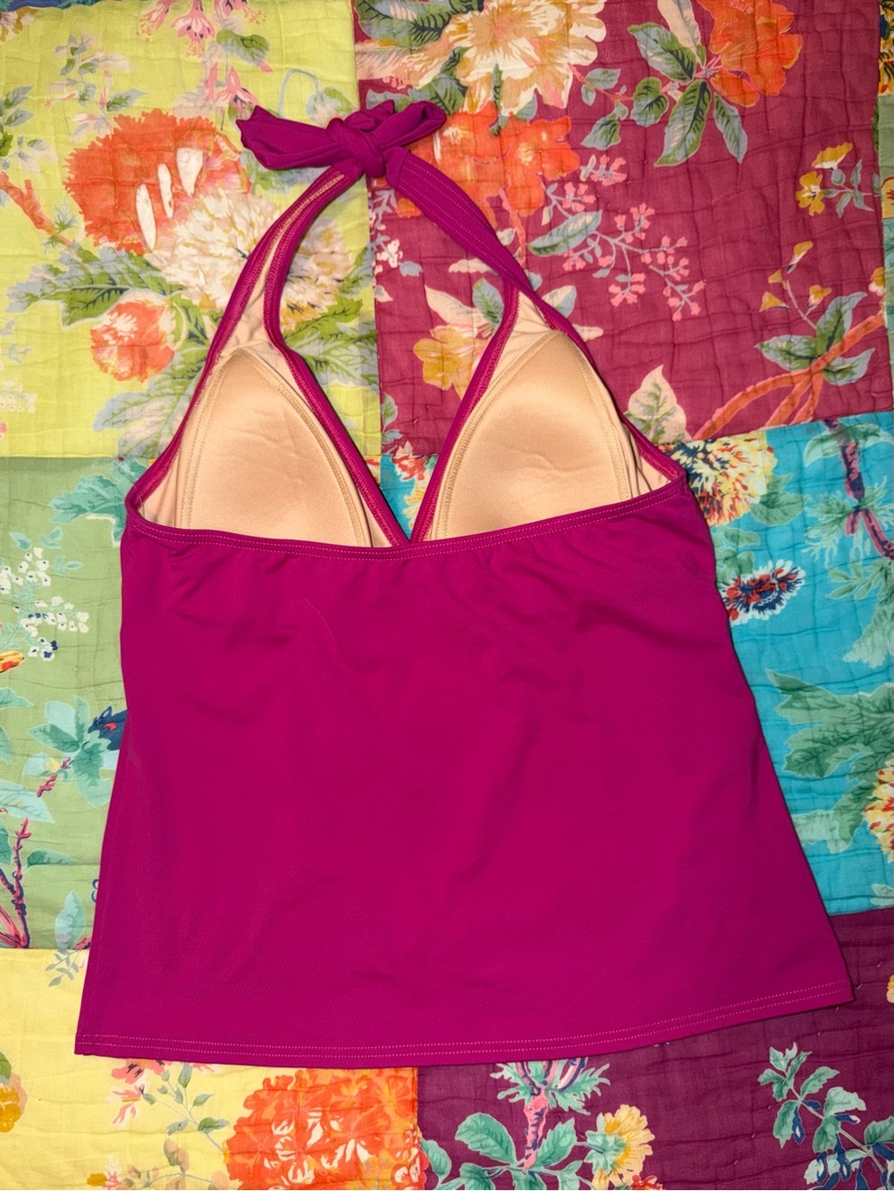 NWOT Lands’ End Raspberry Sweetheart Neckline Tankini Top - Picture 2 of 6